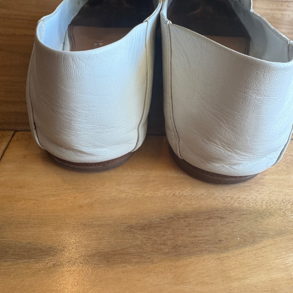 Tory Burch Cream Perforated Leather Loafers with Bow - Picture 7 of 7